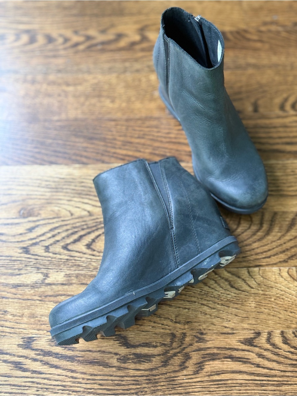 Sorel Black Wedge Ankle Booties